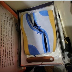 Blue and Tan Boat Shoes